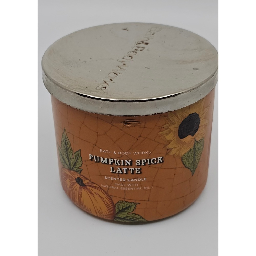 Bath & Body Works Pumpkin Spice Latte 3-Wick Scented Candle 14.5 oz Fall Decor